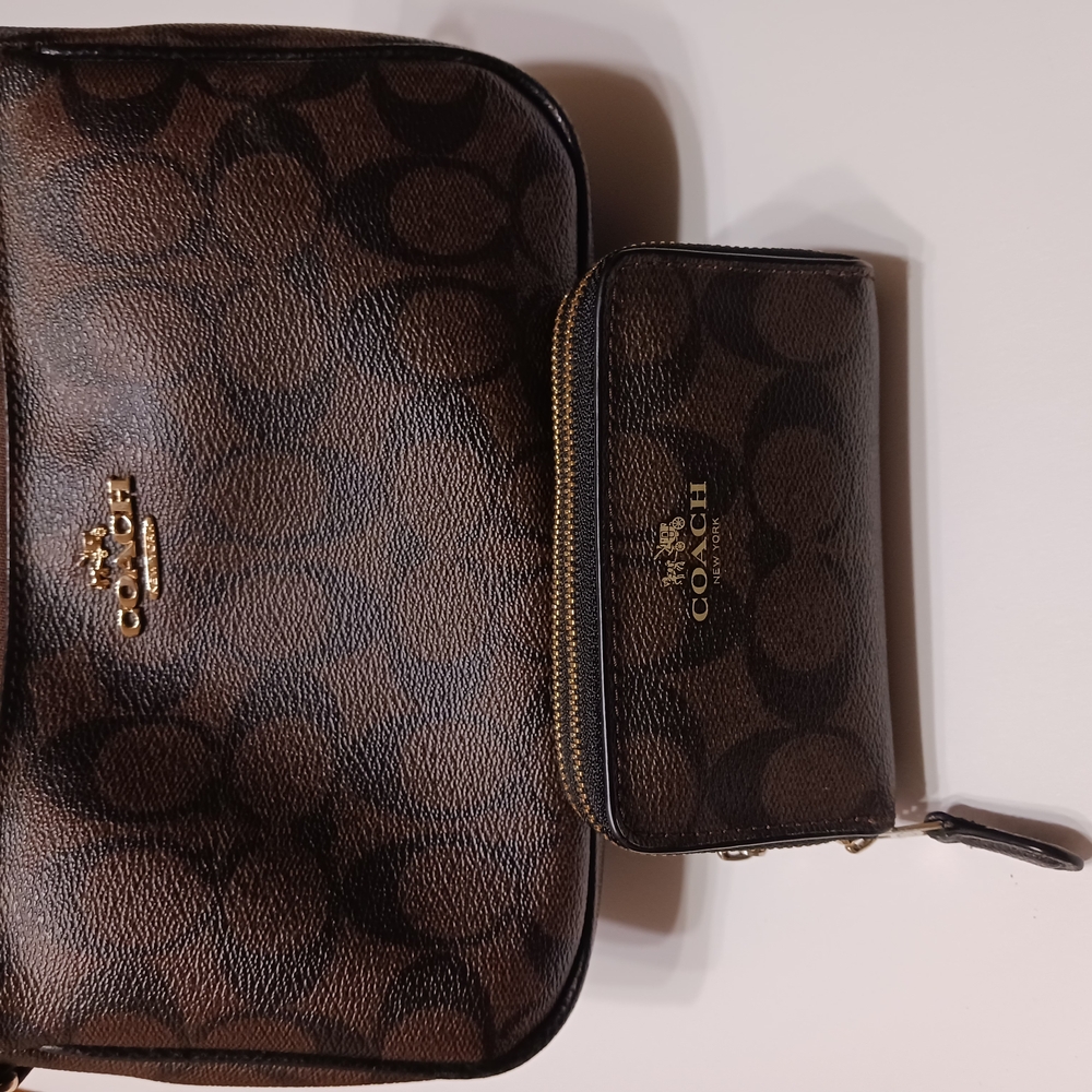 Coach Brown Monogram Bag and Wallet Set - Picture 1 of 1